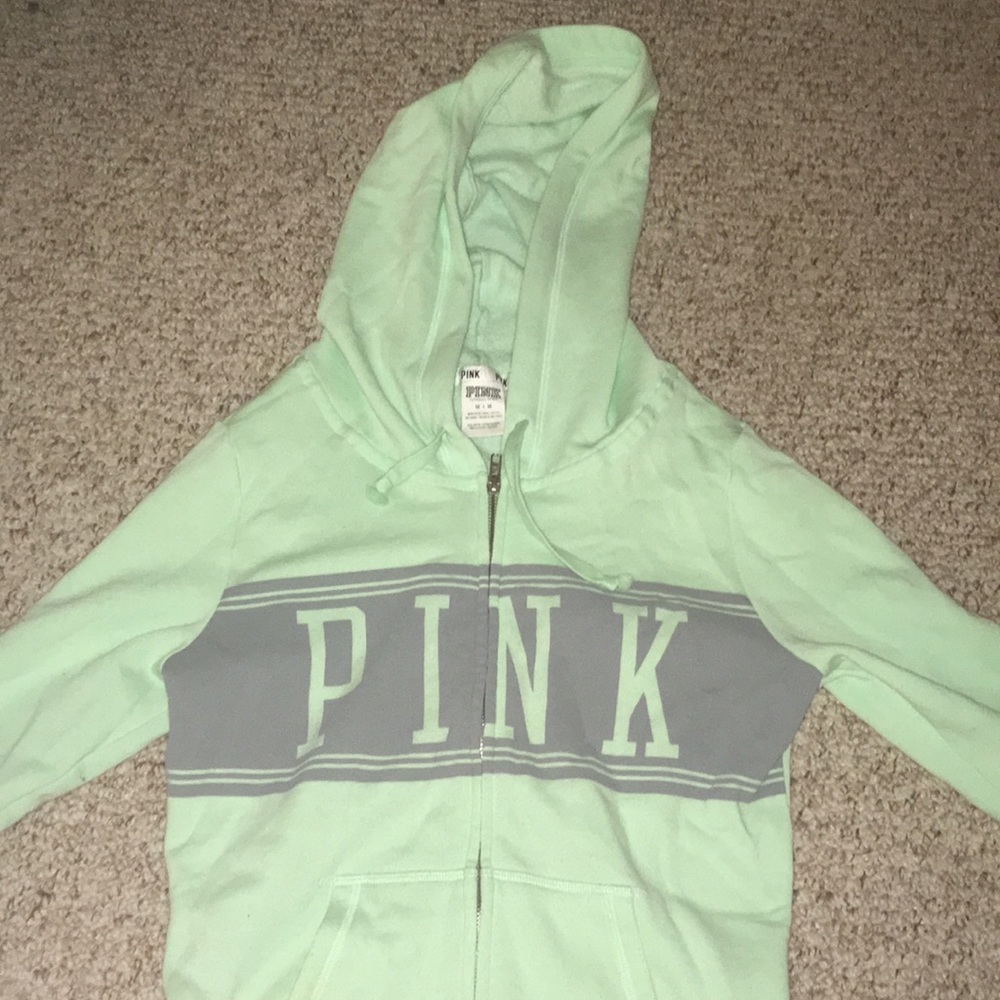 Mint green, PINK victoria's secret hoodie